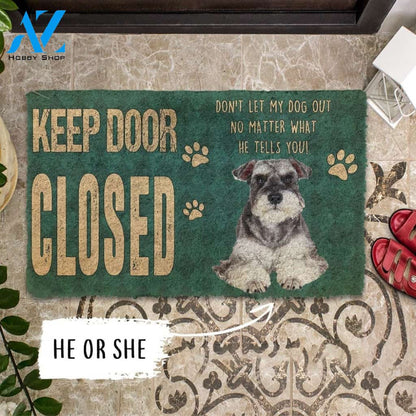 Gearhumans Gearhuman 3D Keep Door Closed Miniature Schnauzers Dog Custom Gender Doormat