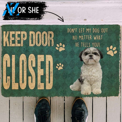 Gearhumans Gearhuman 3D Keep Door Closed Shih Tzu Dog Custom Gender Doormat