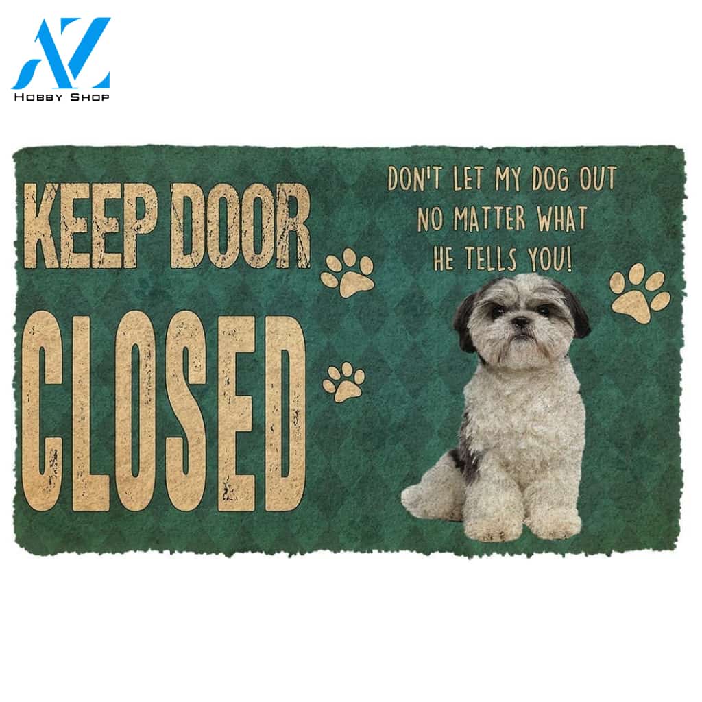 Gearhumans Gearhuman 3D Keep Door Closed Shih Tzu Dog Custom Gender Doormat