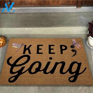 Keep Going - Suicide Prevention Coir Pattern Print Doormat
