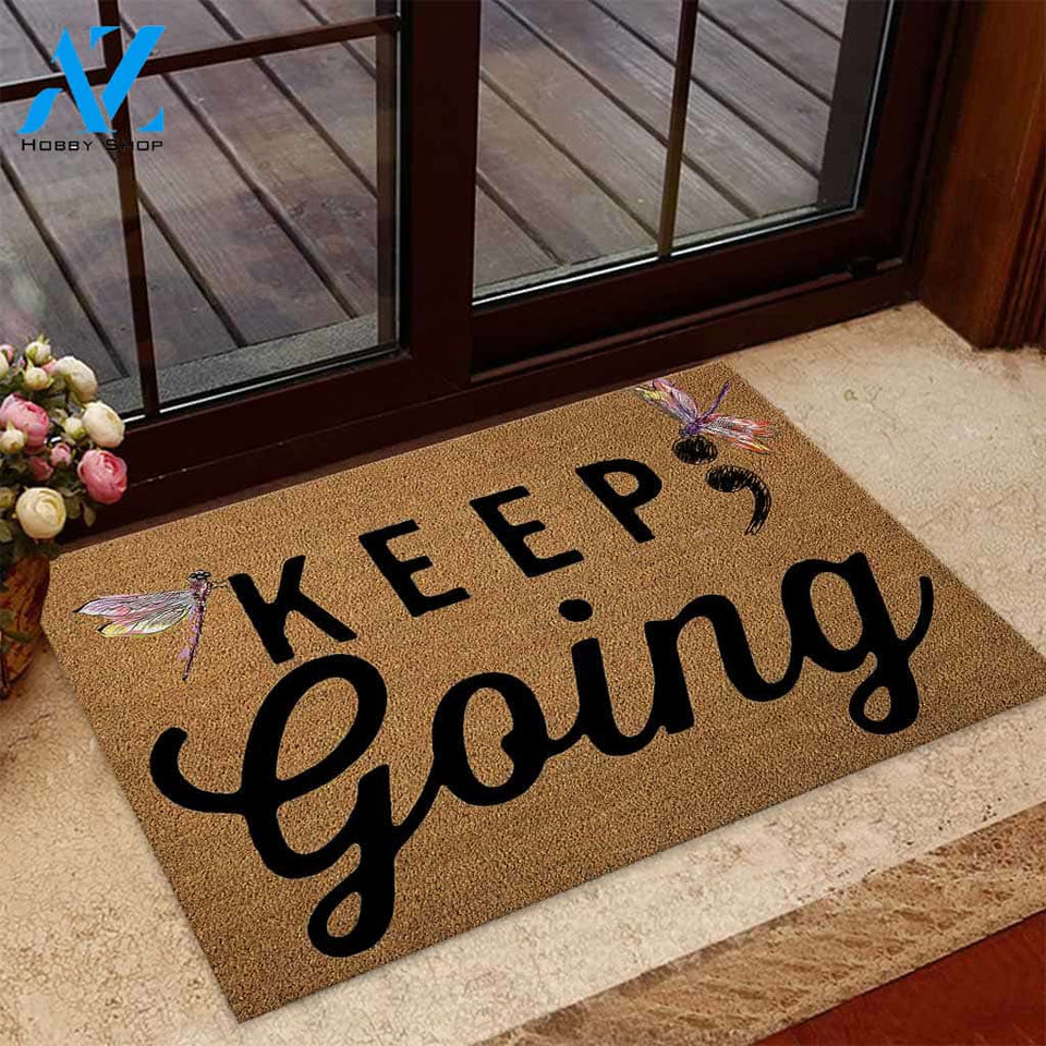 Keep Going - Suicide Prevention Coir Pattern Print Doormat