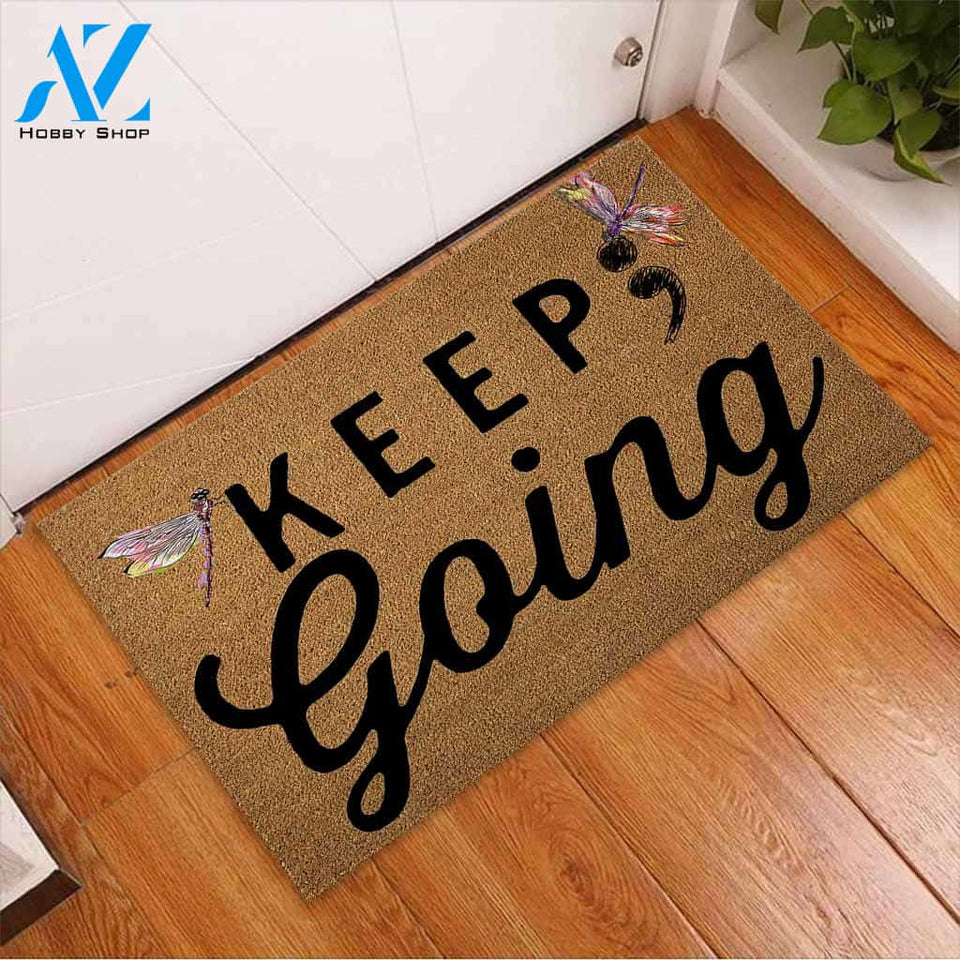 Keep Going - Suicide Prevention Coir Pattern Print Doormat