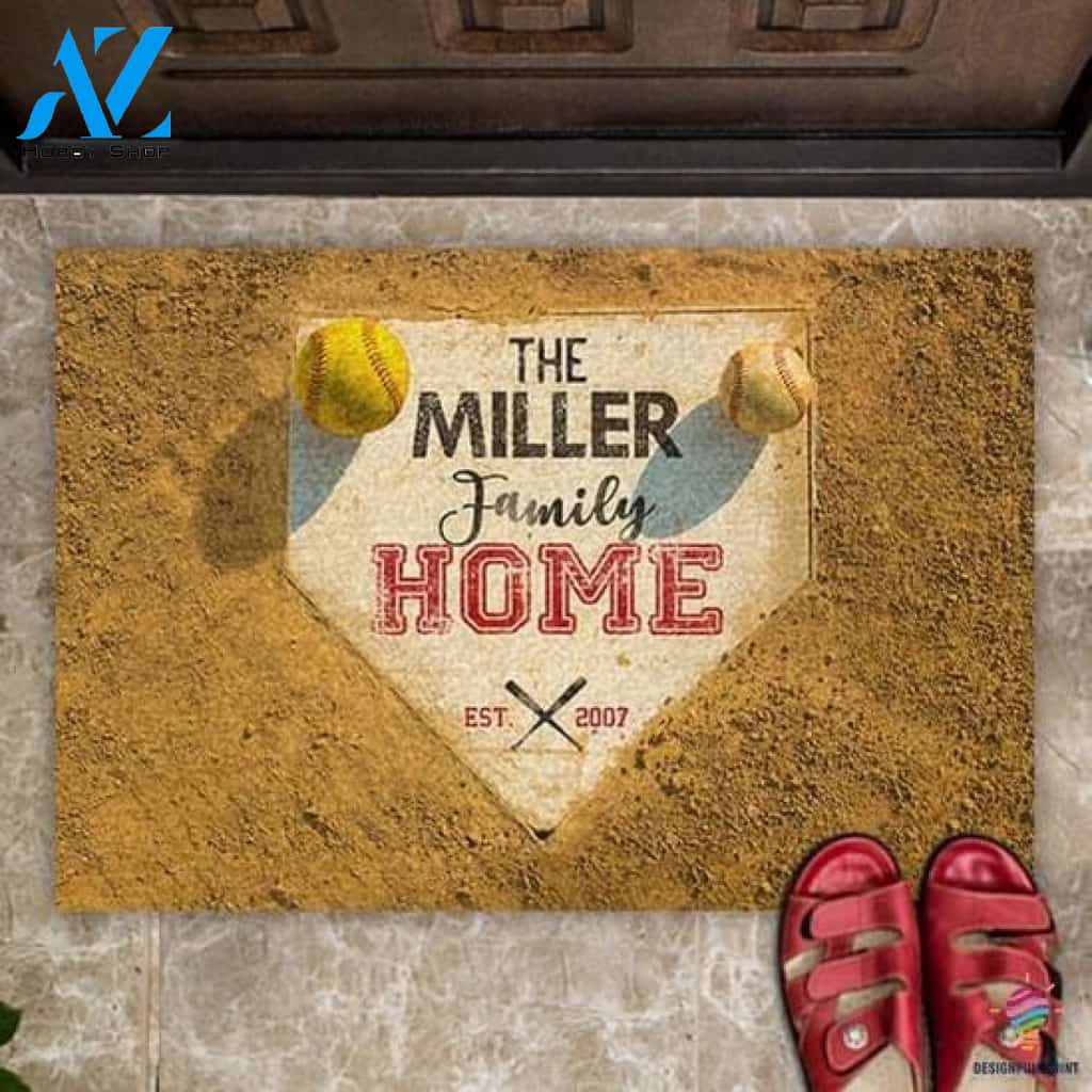 Keepsake For Homes That Love Balls Gift For Softball Gift For Baseball Lover Home Ball Ground Stadium Personalized Doormat HG
