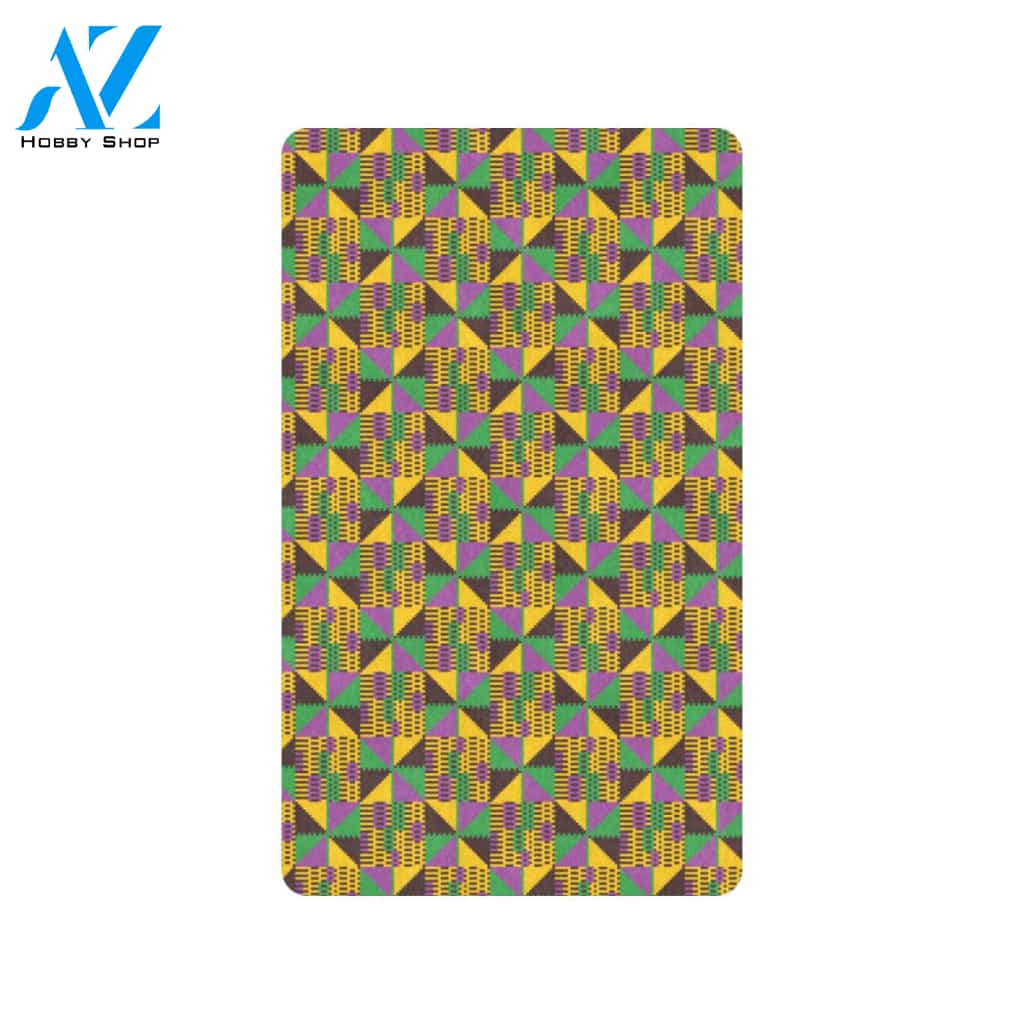 Kente Triangle Design African Print Rubber Doormat