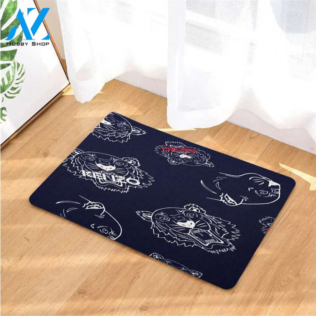kenzo tiger blue pattern doormats