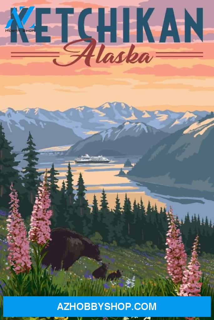 Ketchikan Alaska Inside Passage Bear And Spring Flowers 