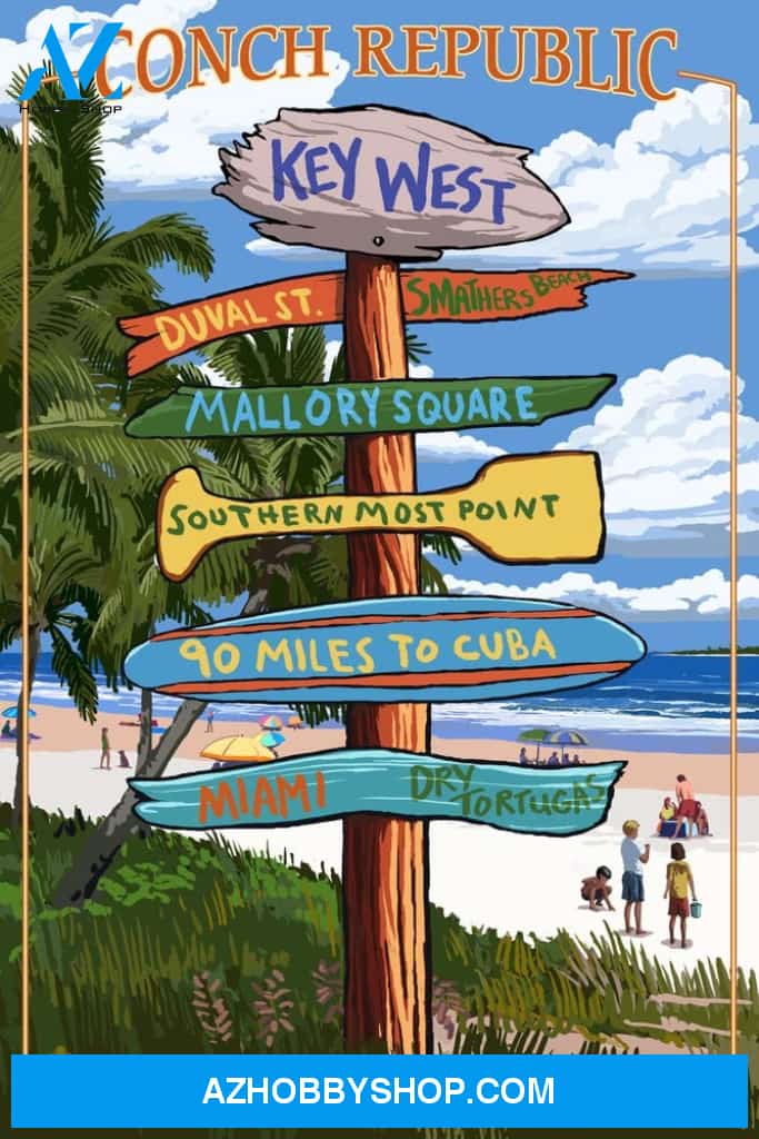 Key West Florida Conch Republic Destinations Sign 