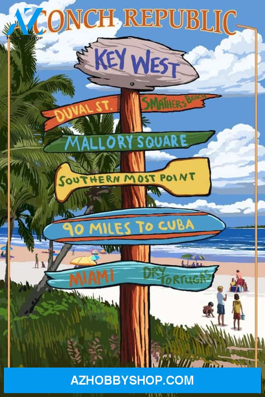 Key West Florida Conch Republic Destinations Sign 