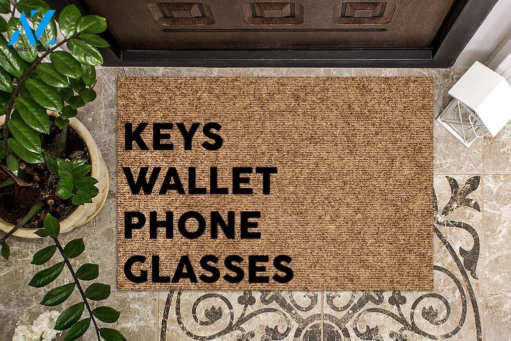 Keys Wallet Phone Glasses Doormat | Welcome Mat | House Warming Gift