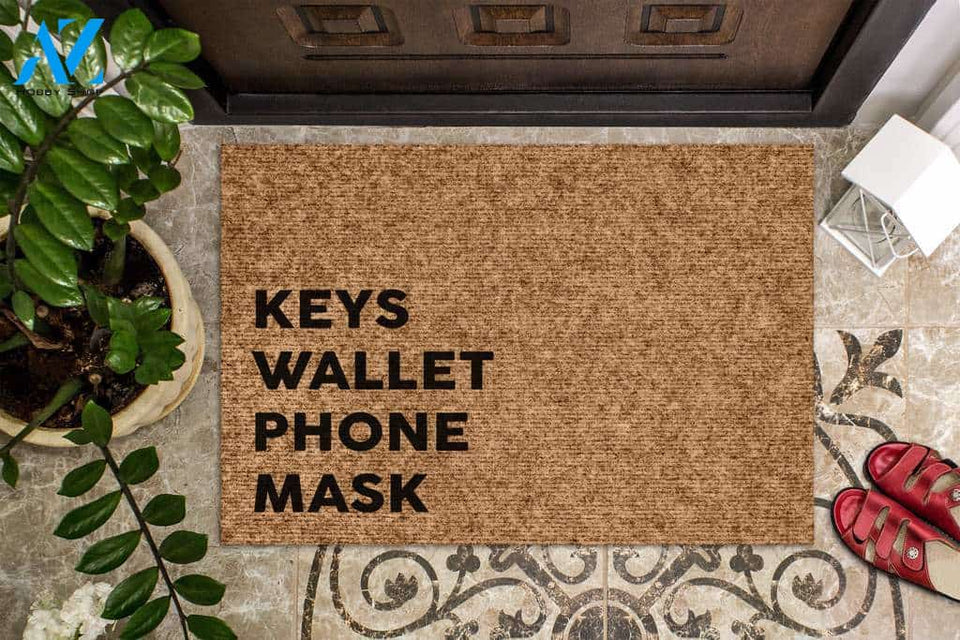 Keys Wallet Phone Mask Doormat | Welcome Mat | House Warming Gift