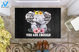 Kind Tough Powerful Love Valued Elephant Doormat Welcome Mat Housewarming Gift Home Decor Funny Doormat Gift Idea For Elephant Lovers