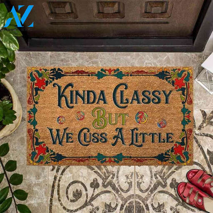 Kinda Classy – Hippie Easy Clean Welcome DoorMat | Felt And Rubber | 40x60 cm | 45x75 cm | 60x90 cm | Colorful | DO1204