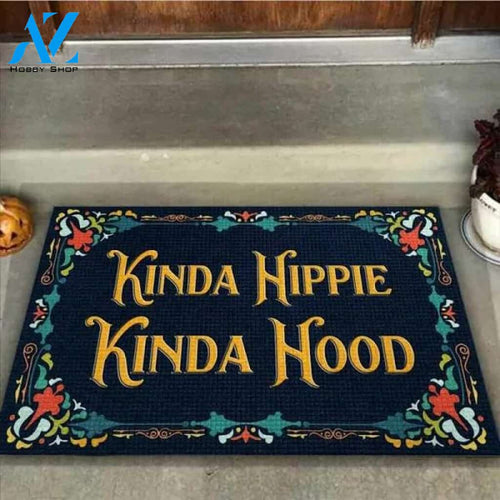 Kinda Hippie Kinda Hood Doormat Welcome Mat Housewarming Gift Home Decor Funny Doormat Gift Idea For Friend Gift For Family