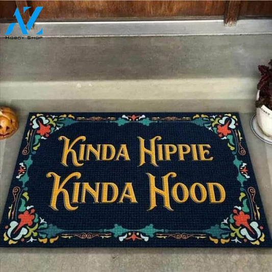 Kinda Hippie Kinda Hood Doormat Welcome Mat Housewarming Gift Home Decor Funny Doormat Gift Idea For Friend Gift For Family