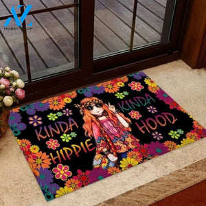 Kinda Hippie Kinda Hood Hippie Girl Doormat | Welcome Mat | House Warming Gift