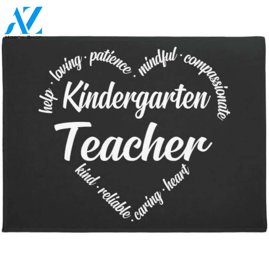Kindergarten Teacher Help Loving Patience Mindful Compassionate Doormat Welcome Mat Housewarming Gift Home Decor Funny Doormat Gift Idea For Teacher