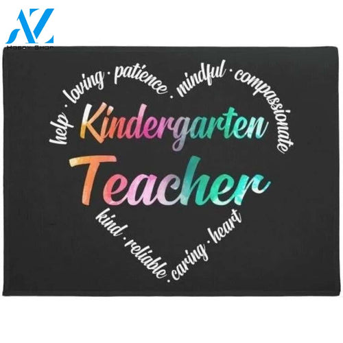 Kindergarten Teacher Kind Reliable Caring Heart Doormat Welcome Mat Housewarming Gift Home Decor Funny Doormat Gift Idea For Teacher