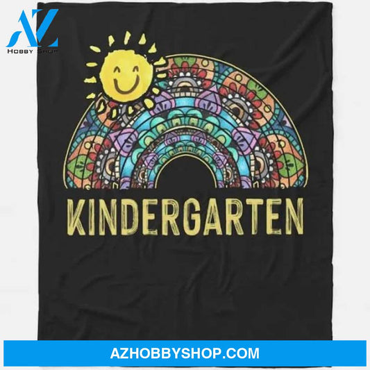 Kindergarten Teacher Students Rainbow Back School Fleece Blanket Home Decor Bedding Couch Sofa Soft And Comfy Cozy Gift For Students Teacher