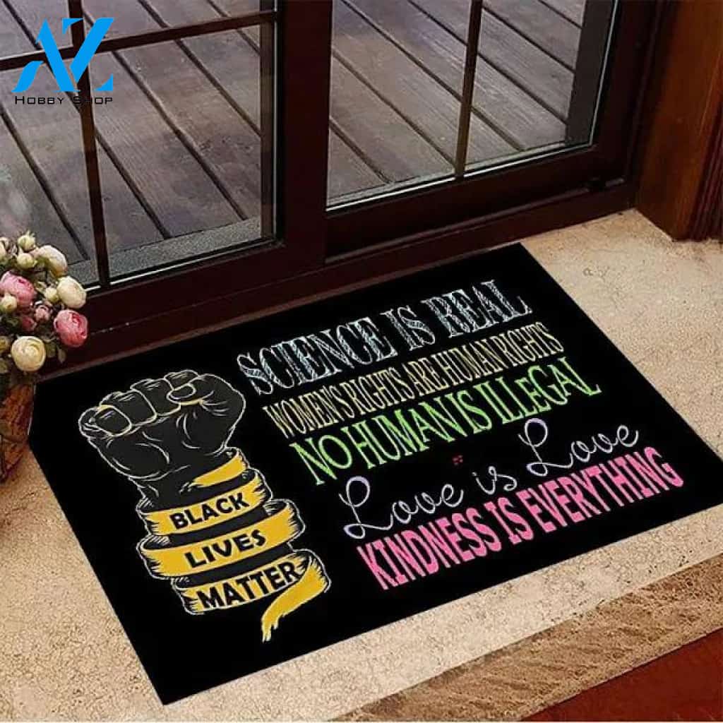 Kindness Is Everything Doormat Hand Up For BLM Human Rights LGBT Doormat Pride Gifts For Family