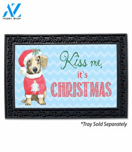 Kiss Me Christmas Dachshund Doormat - 18" x 30"