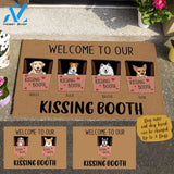 Kissing Dog, Welcome To Our Kissing Booth Personalized Doormat