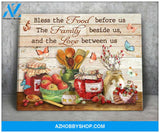 Kitchen Farmhouse Bless The Food Before Us Canvas Wall Art Decor