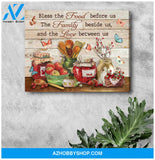 Kitchen Farmhouse Bless The Food Before Us Canvas Wall Art Decor