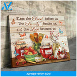 Kitchen Farmhouse Bless The Food Before Us Canvas Wall Art Decor