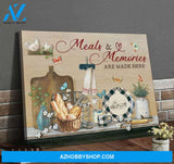 Kitchen Meals and Memories Are Made Here Butterfly Canvas And Poster, Wall Decor Visual Art