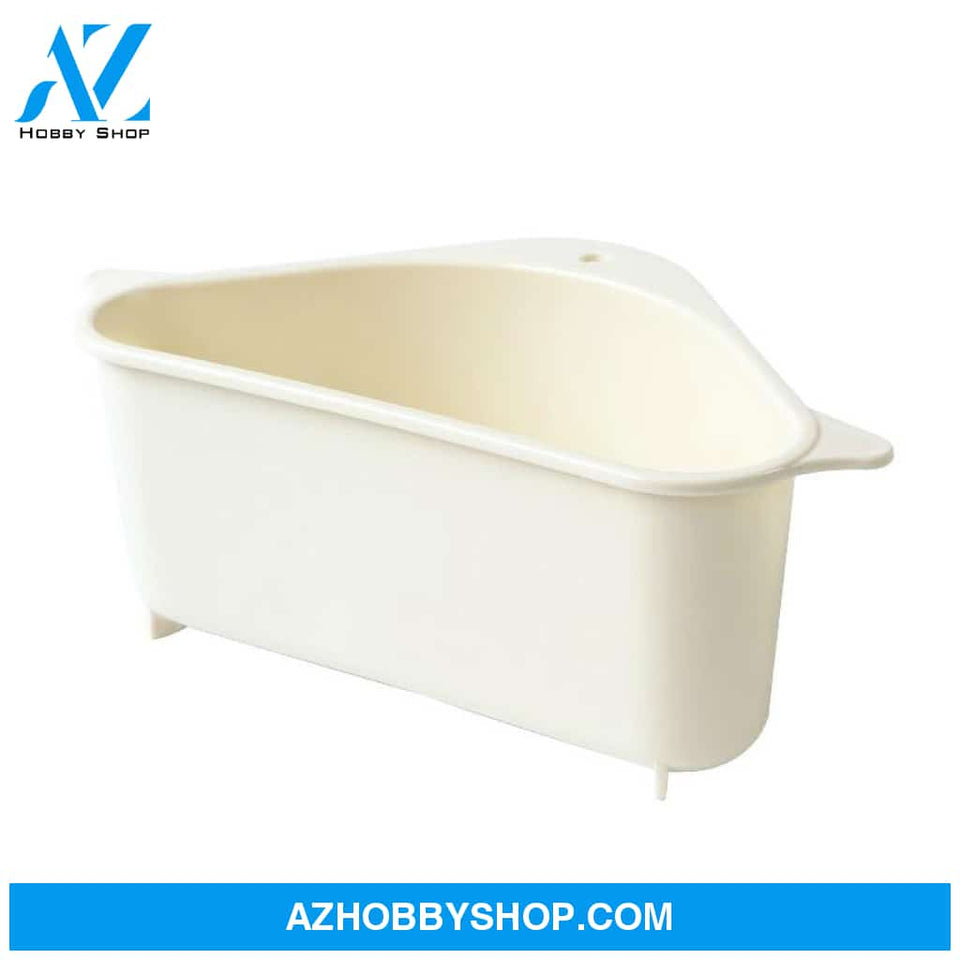 Kitchen Sink Multi-Function Triangle Storage Rack Multi-Purpose Dishwashing Sponge Drain Beige /