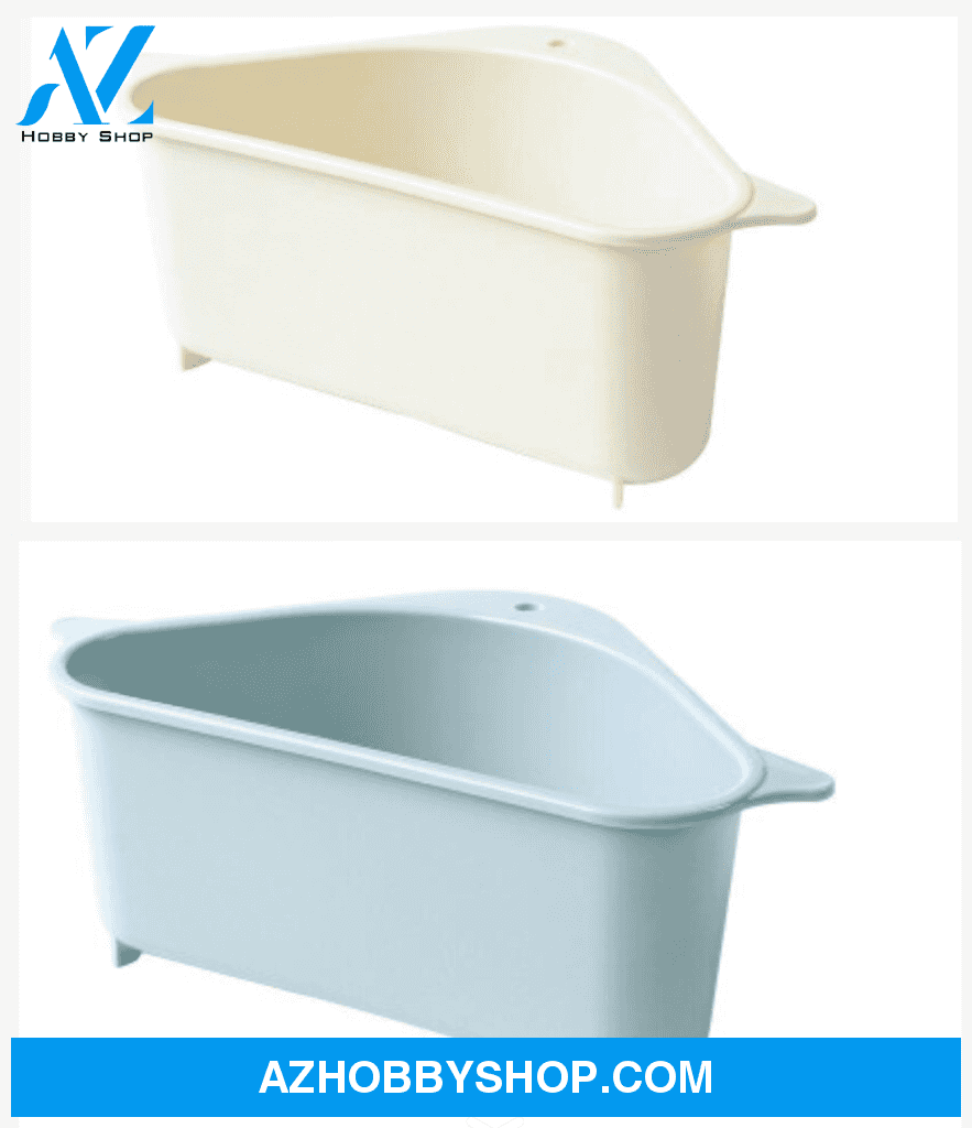 Kitchen Sink Multi-Function Triangle Storage Rack Multi-Purpose Dishwashing Sponge Drain Beigeblue /
