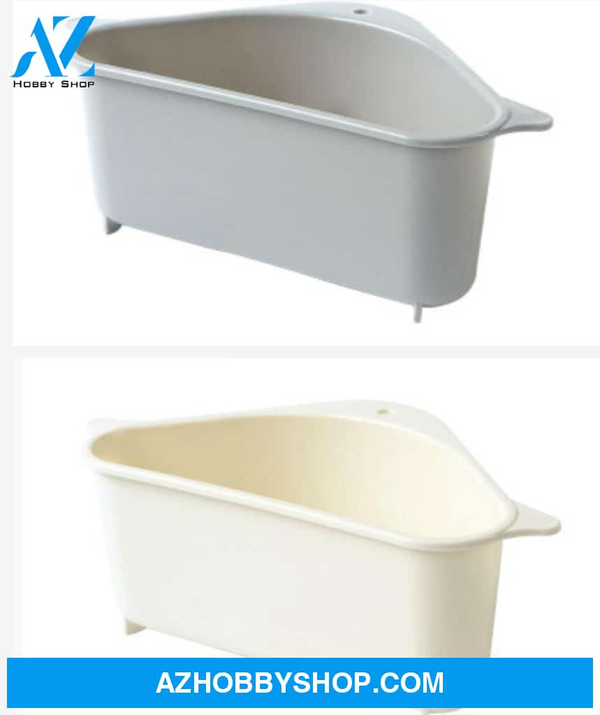 Kitchen Sink Multi-Function Triangle Storage Rack Multi-Purpose Dishwashing Sponge Drain Greybeige /