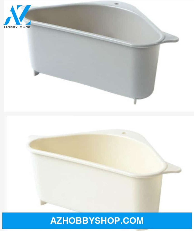 Kitchen Sink Multi-Function Triangle Storage Rack Multi-Purpose Dishwashing Sponge Drain Greybeige /
