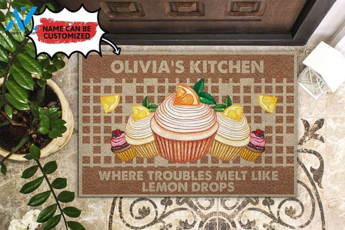 Kitchen Where Troubles Melt Like Lemon Drops Custom Doormat | Welcome Mat | House Warming Gift