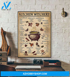 Kitchen Witchery Witches Magic Knowledge Halloween Kitchen Blessing Incense Signs for Home Poster Wall Art