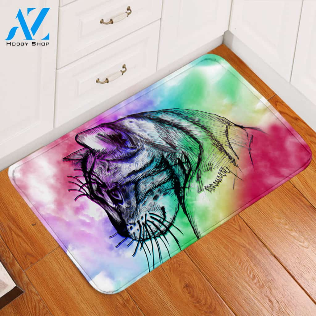 Kitty Sketch Door Mat