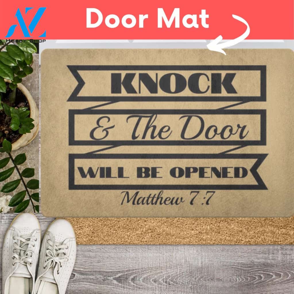Knock And The Door Will Be Opened Doormat | Welcome Mat | House Warming Gift