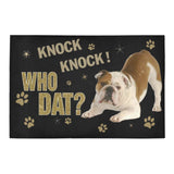 Knock Knock Who Dat Bulldog Lover Doormat Welcome Mat