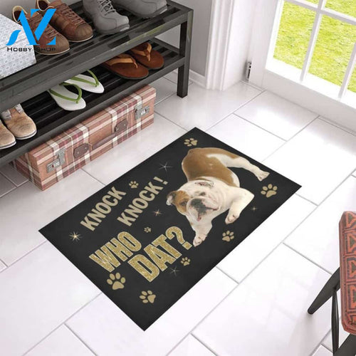 Knock Knock Who Dat Dog Doormat Welcome Mat House Warming Gift Home Decor Gift For Dog Lovers Funny Doormat Gift Idea