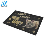 Knock Who Dat French Bulldog Printed Doormat Home Decor