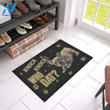 Knock Who Dat French Bulldog Printed Doormat Home Decor