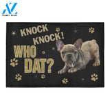 Knock Who Dat French Bulldog Printed Doormat Home Decor