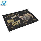 Knock Who Dat French Bulldog Printed Doormat Home Decor