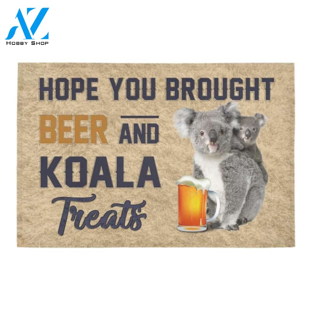 Koala And Beer Funny Printed Doormat Home Decor