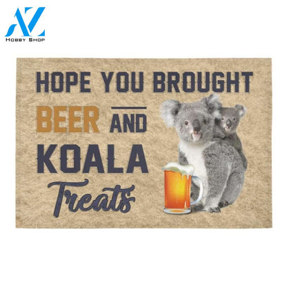 Koala And Beer Funny Printed Doormat Home Decor