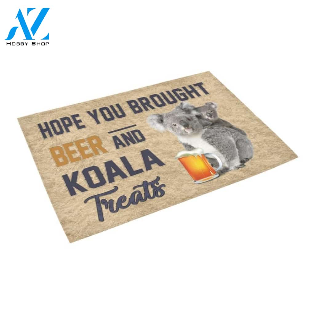 Koala And Beer Funny Printed Doormat Home Decor