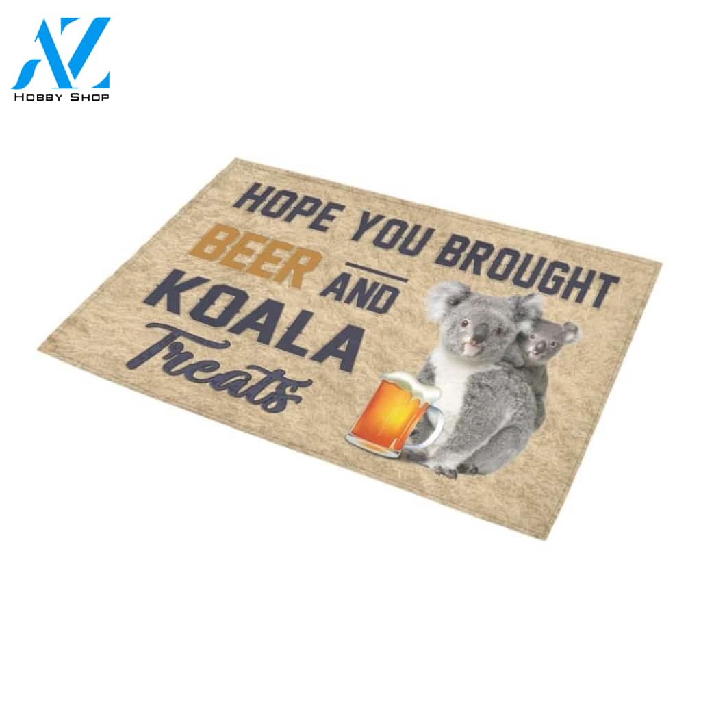 Koala And Beer Funny Printed Doormat Home Decor
