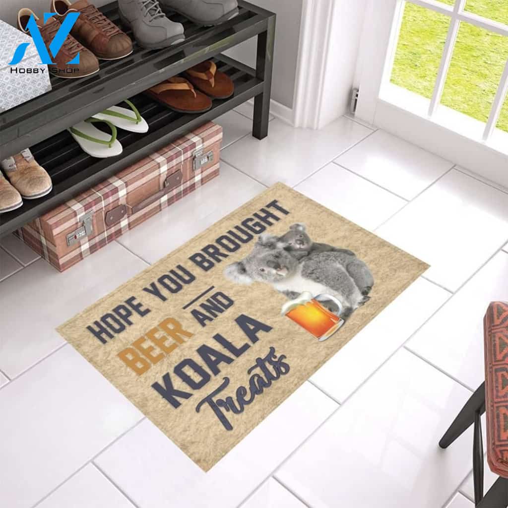Koala And Beer Funny Printed Doormat Home Decor