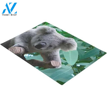 Koala and Eucalyptus Doormat Indoor and Outdoor Mat Entrance Rug Sweet Home Decor Housewarming Gift Gift for Koala Lovers Wildlife Animals Lovers