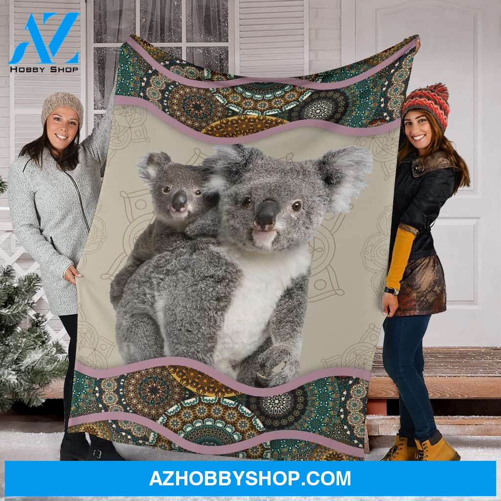 Koala Boho Pattern Fleece Blanket